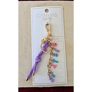 NWT Canvas Style Besties Cluster Bag Charm with Gold-toned Lobster Clasp